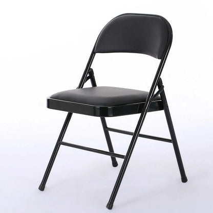Folding Chairs with Leather Padded Seats Black for Home Office 6-Pack
