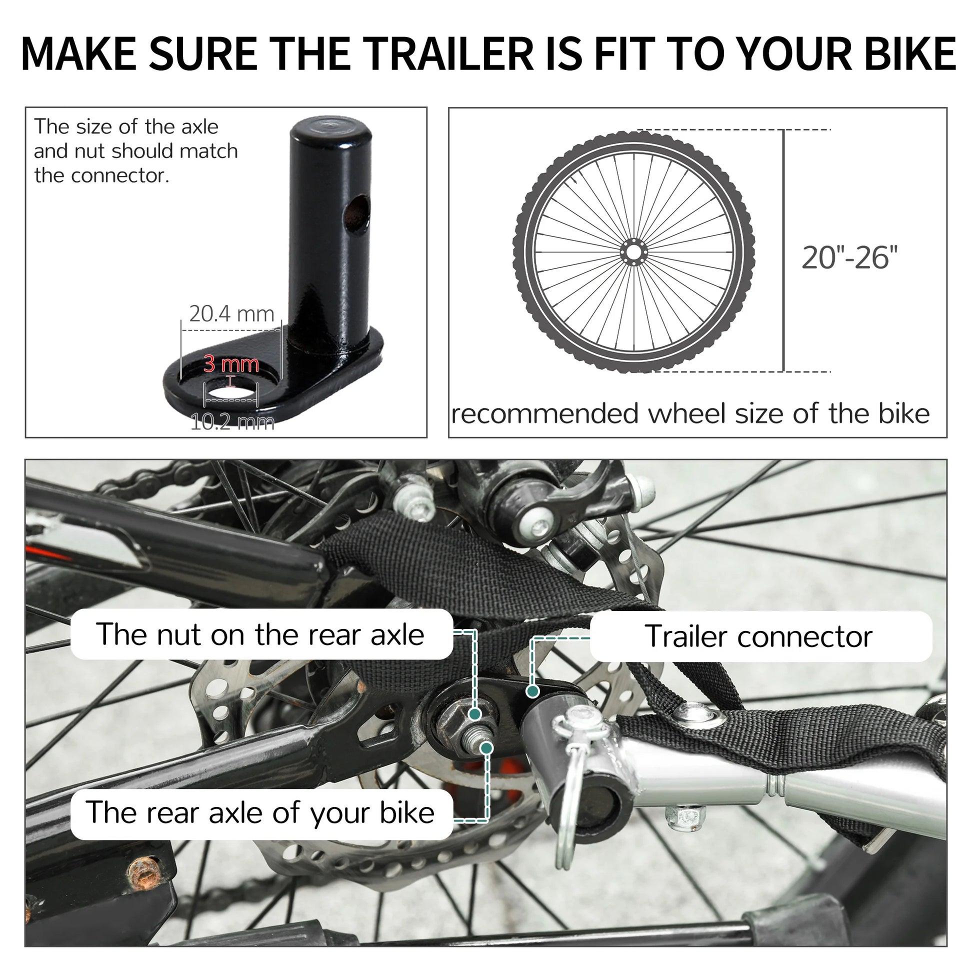 Aosom Bicycle Cargo Trailer, Two-Wheel Bike Luggage Wagon Bicycle Trailer with Removable Cover, Yellow