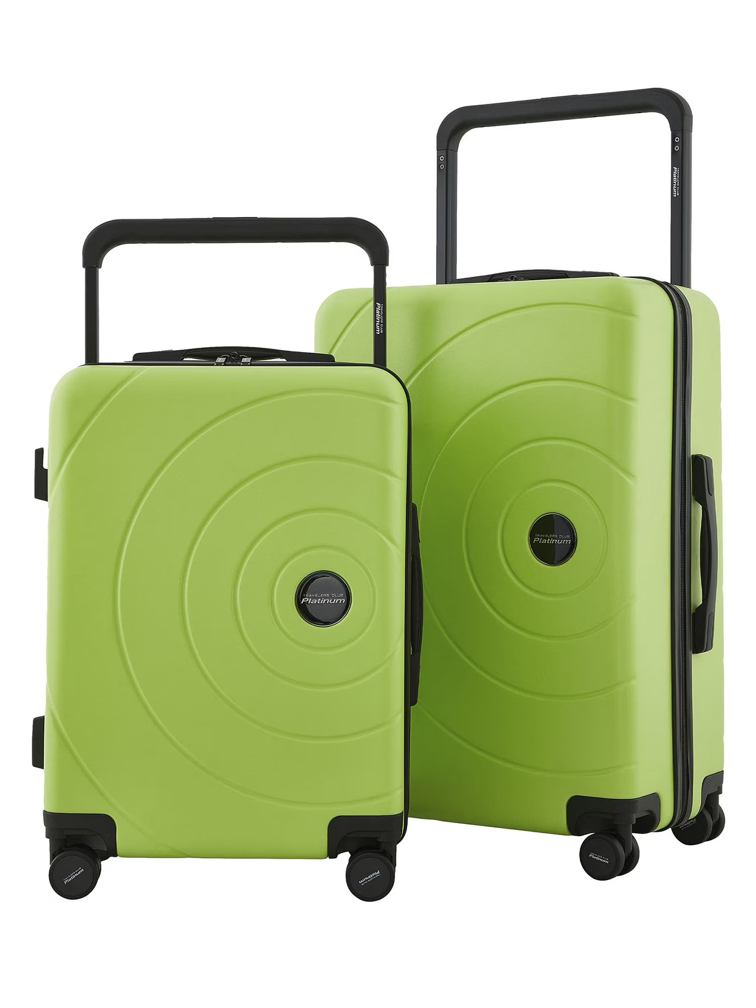 Travelers Club 2pc Rolling Hard Case Travel Luggage Set with Extra Wide Telescopic Handle , Lime