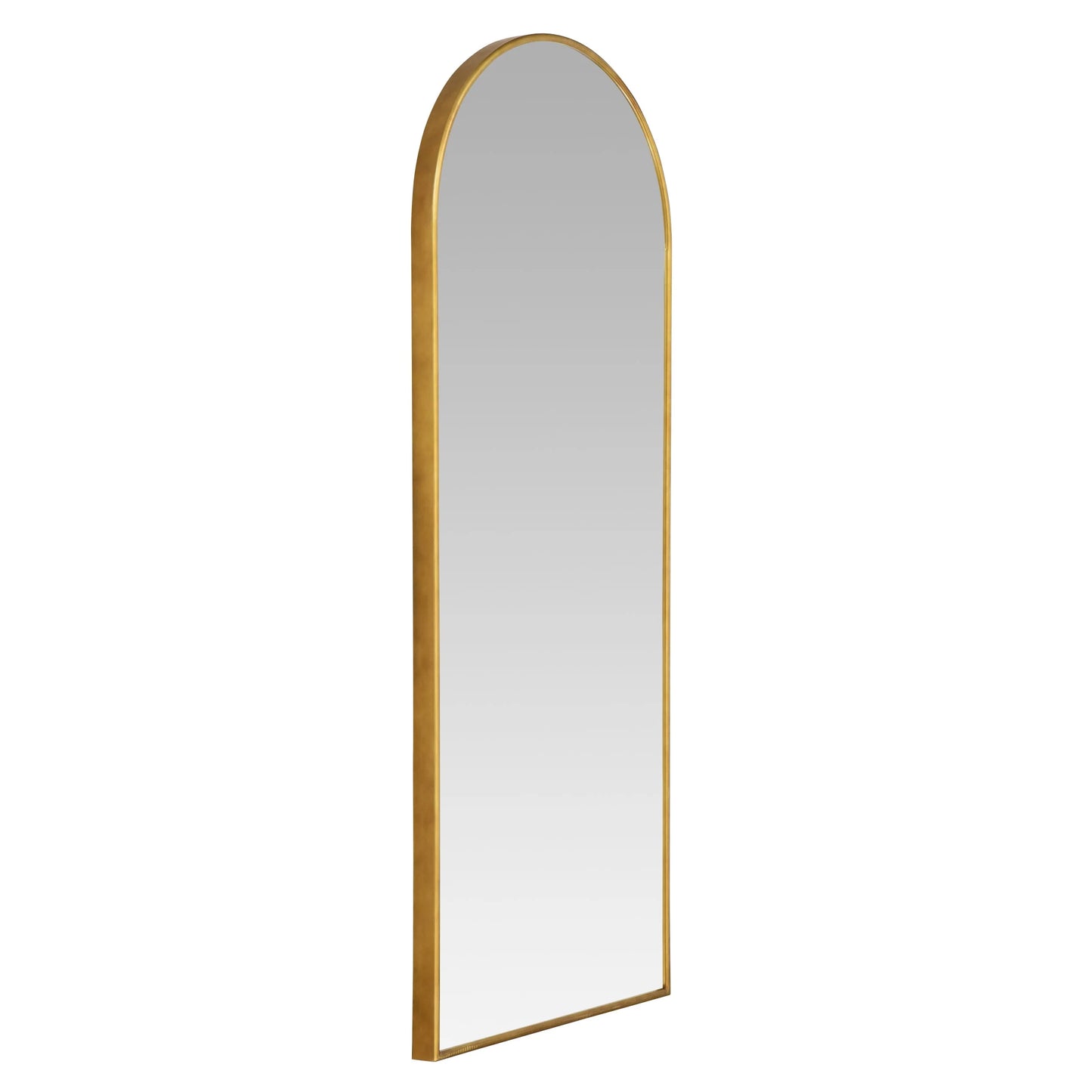 Nadia Arch Gold Metal 70"x28" Modern Floor Mirror