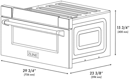 ZLINE Autograph Edition 30" 1.2 cu. ft. Built-In Microwave Drawer in Stainless Steel with Gold Accents