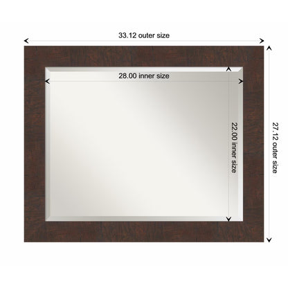 Amanti Art Wildwood Brown Framed Wall Mirror - 21.12 x 25.12 in