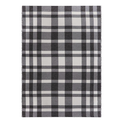 Better Homes & Gardens Buffalo Plaid Reversible Rug, Black/White, 7' x 10'