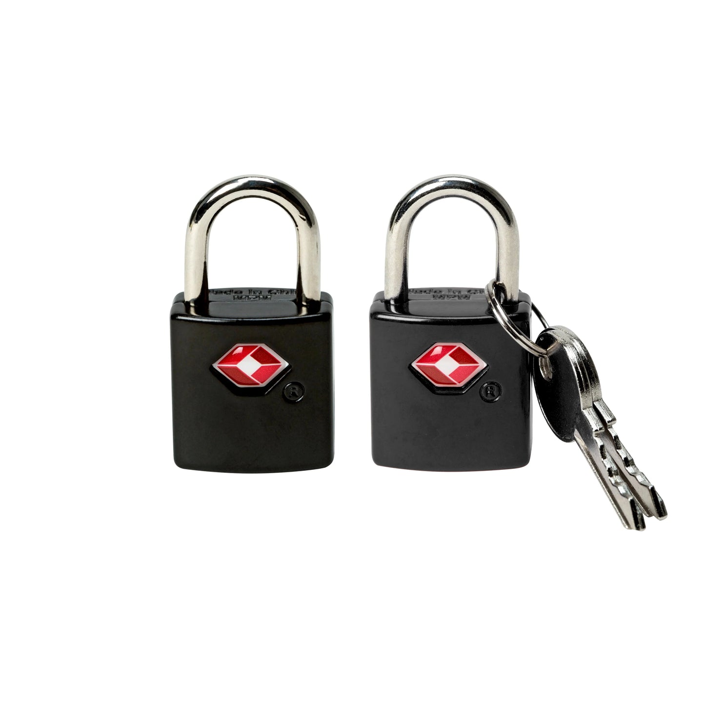 Protege 2 Pack Travel Zinc Alloy Suitcase Luggage Locks with Keys, Black