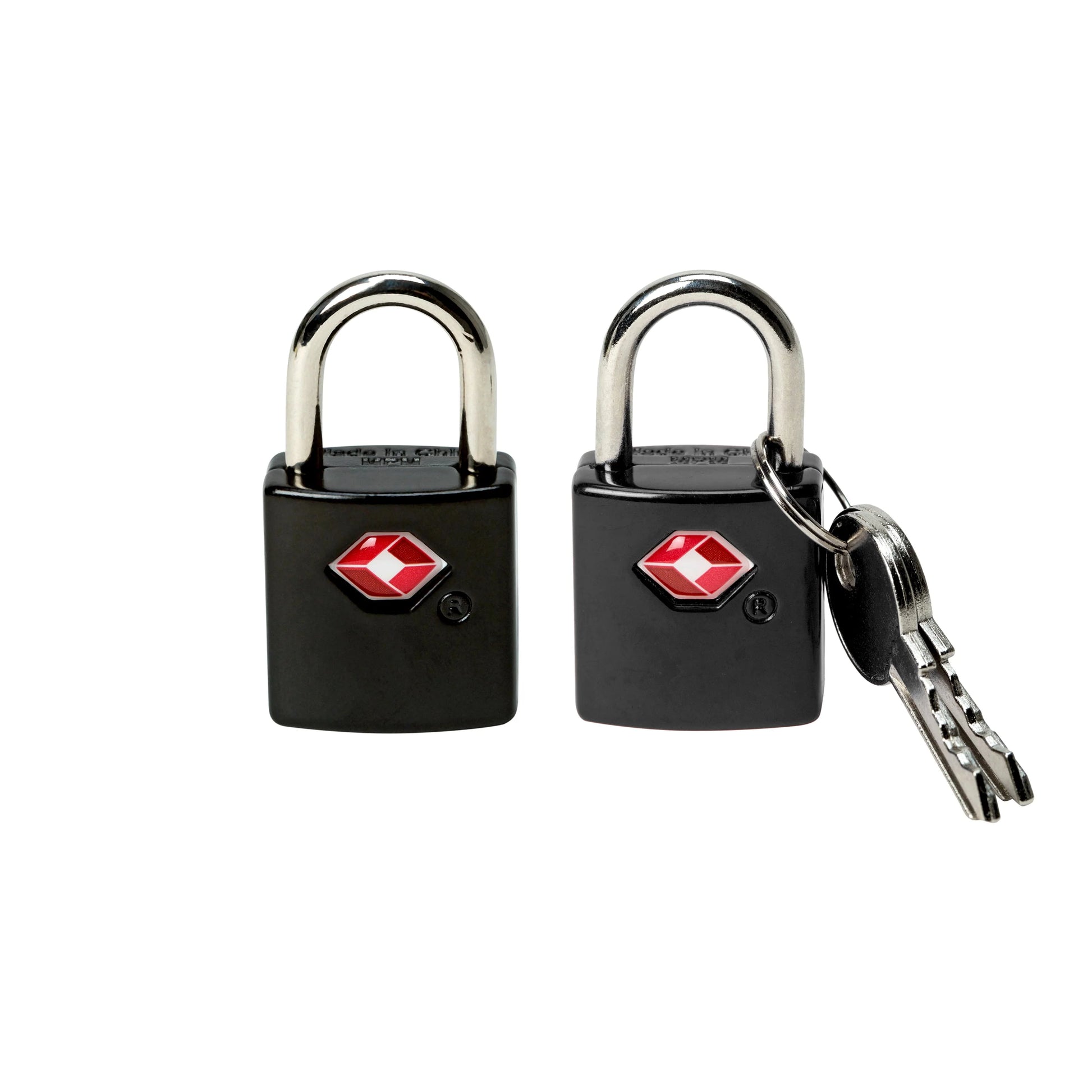 Protege 2 Pack Travel Zinc Alloy Suitcase Luggage Locks with Keys, Black