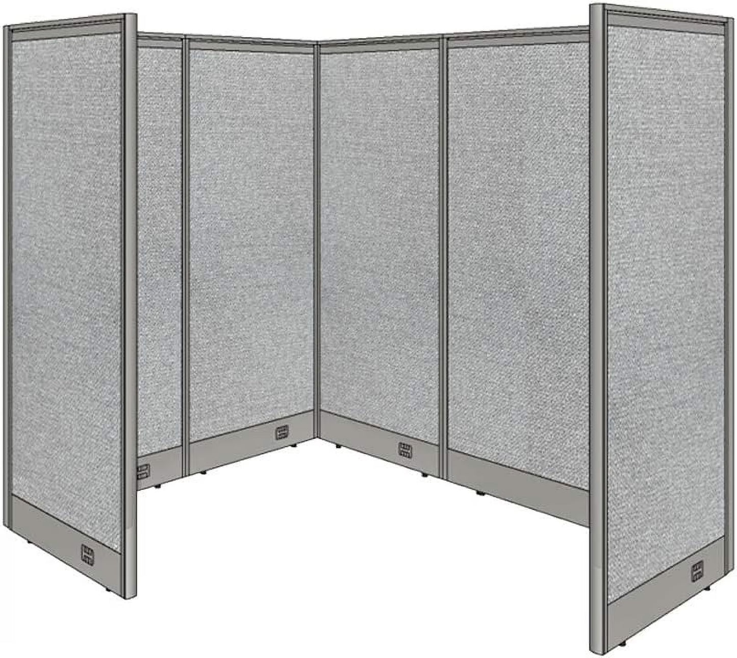 GOF 1 Person Workstation Cubicle (5.5'D x 6'W x 6'H)/Office Partition, Room Divider (72" H Cubicle Only, Grey)