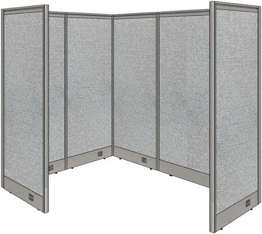 GOF 1 Person Workstation Cubicle (5.5'D x 6'W x 6'H)/Office Partition, Room Divider (72" H Cubicle Only, Grey)