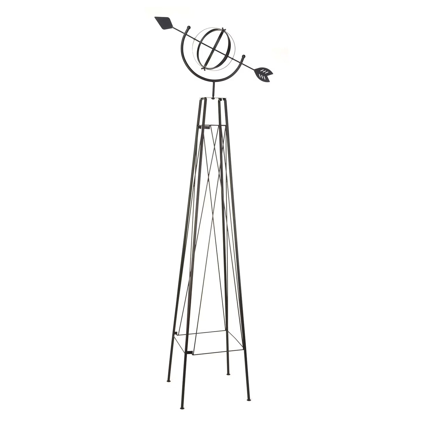 Panacea 86805 6 Ft Metal Garden Obelisk Trellis Sculpture with Armillary Topper