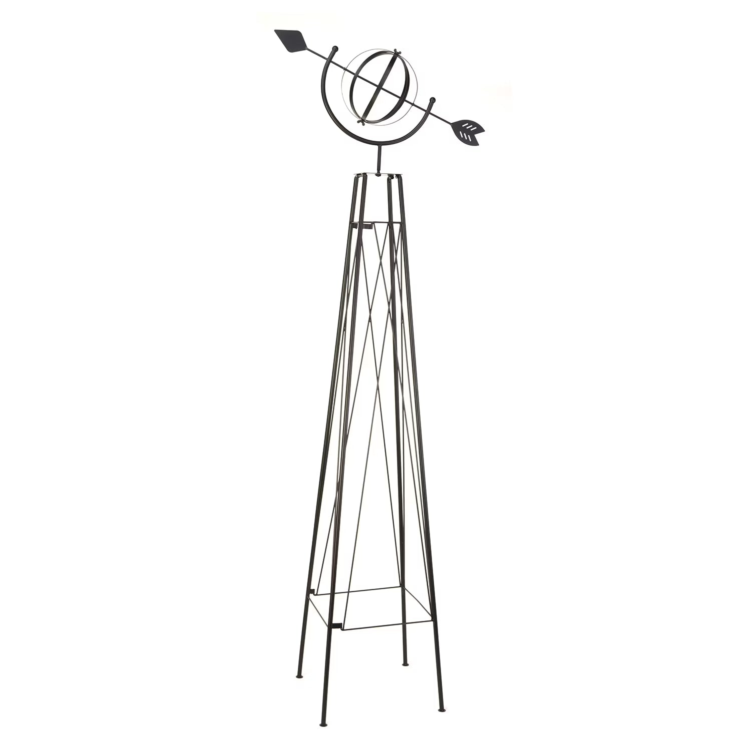 Panacea 86805 6 Ft Metal Garden Obelisk Trellis Sculpture with Armillary Topper