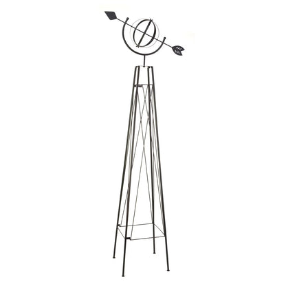 Panacea 86805 6 Ft Metal Garden Obelisk Trellis Sculpture with Armillary Topper