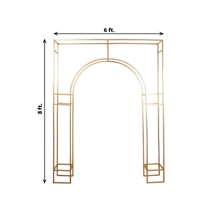BalsaCircle 7 feet Gold Metal Wedding Arch in Arc de Triomphe Style Party Events Home Decorations Supplies