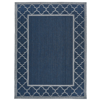 Laguna Indoor/Outdoor Area Rug, Simeon Navy Gray, 7’10” x 10’