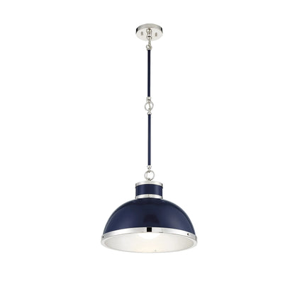 Gray with Polished Nickel Accents One Light Pendant from the Corning Collection