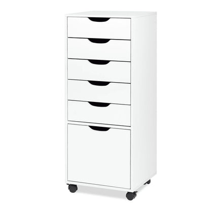 RichYa 5-Drawer Dresser with Caster Wheels, Chest of Drawers with Bottom Cabinet Storage,Storage Cabinet for Bedroom,Home Office (White)