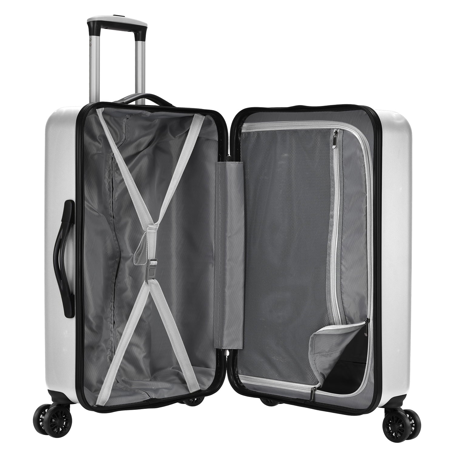Travel Select Savannah Hardside Spinner Luggage Set, Silver, 3-Piece (20/24/28)
