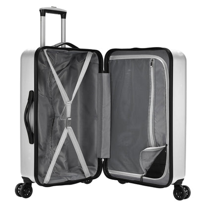 Travel Select Savannah Hardside Spinner Luggage Set, Silver, 3-Piece (20/24/28)