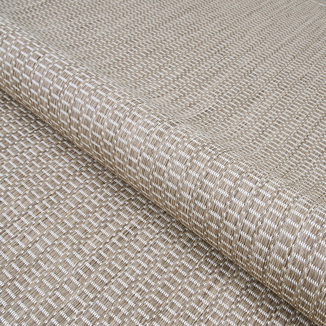 Couristan Recife Saddle Stitch 5'3" X 7'6" Ivory- Taupe Outdoor Rug