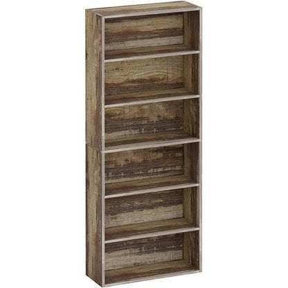 IRONCK Bookcases Floor Standing 6 Tier Shelves 70in Tall for Home Office, Vintage Brown