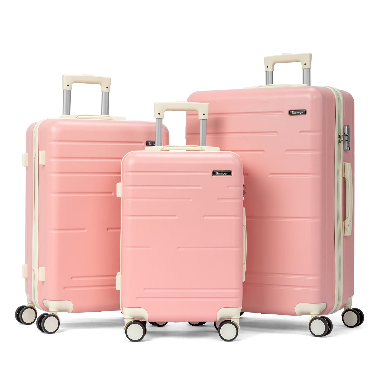 Zimtown 3 Piece Luggage Set, Carry on Suitcase Sets Hardside Lightweight Spinner with TSA Lock, Purple