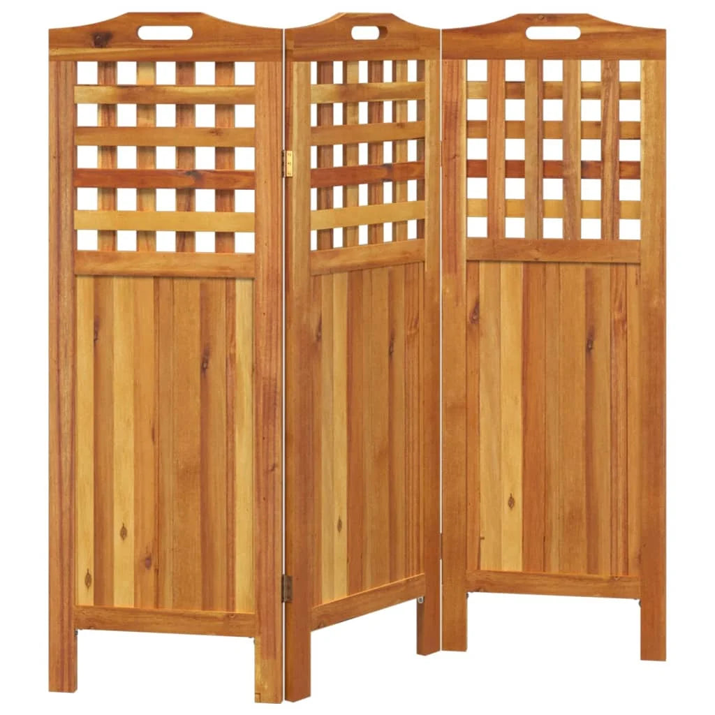 vidaXL 3 Panel Room Divider Privacy Room Divider Screen Solid Wood Acacia