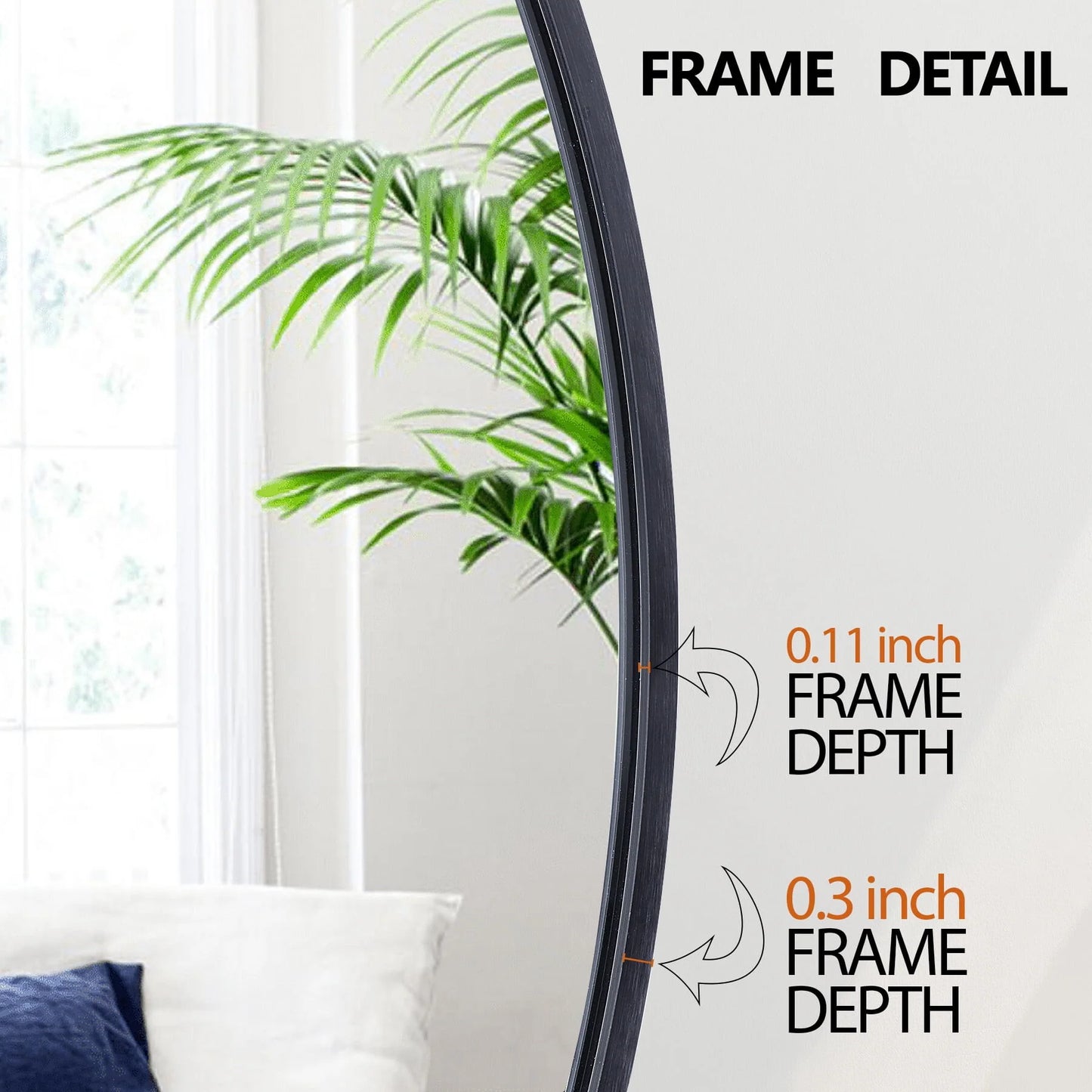 HomGarden 24'' Circle Wall Mirror, Modern Black Framed Round Vanity Mirror Home Décor