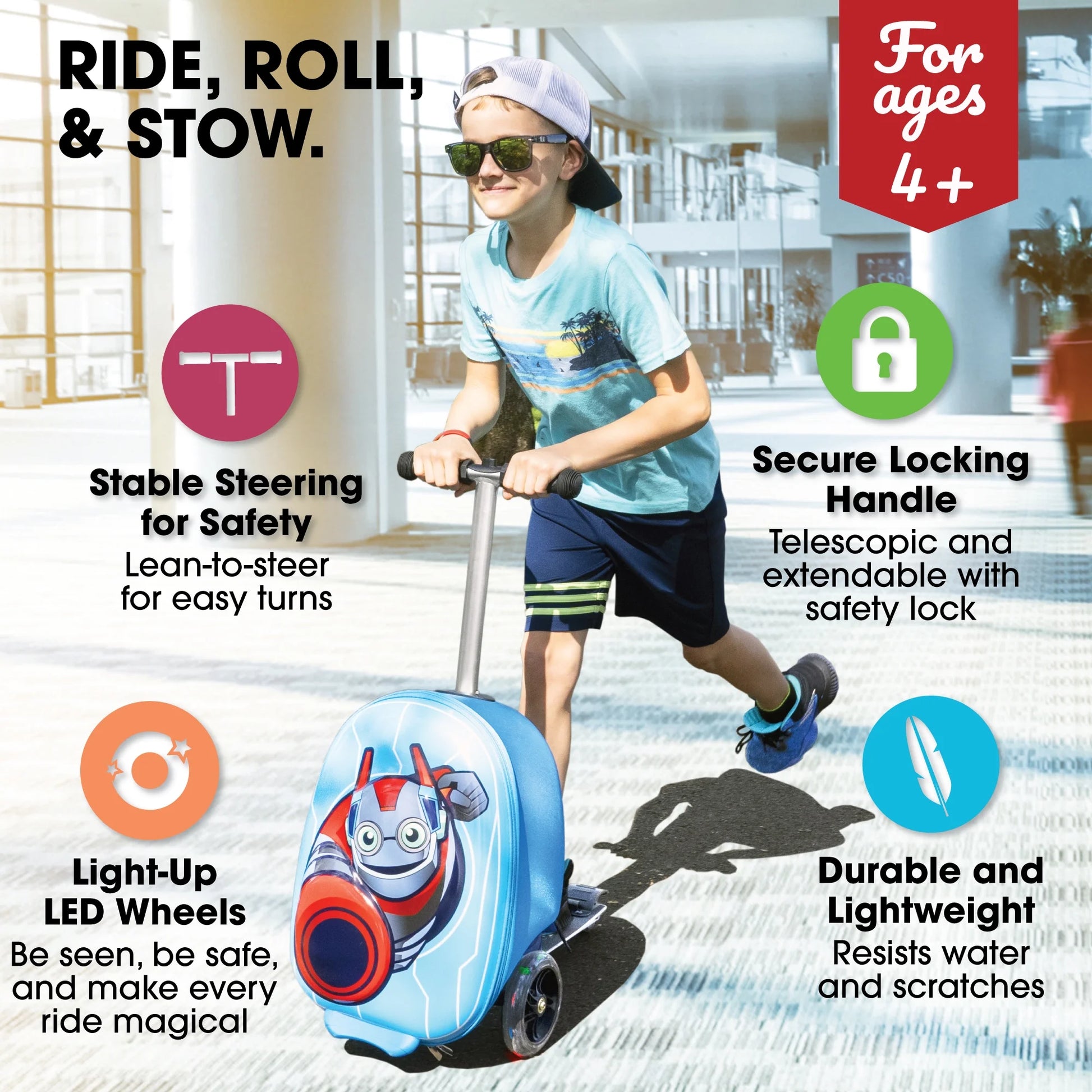 Kiddietotes 20" Child Hardside Kids Travel Luggage
