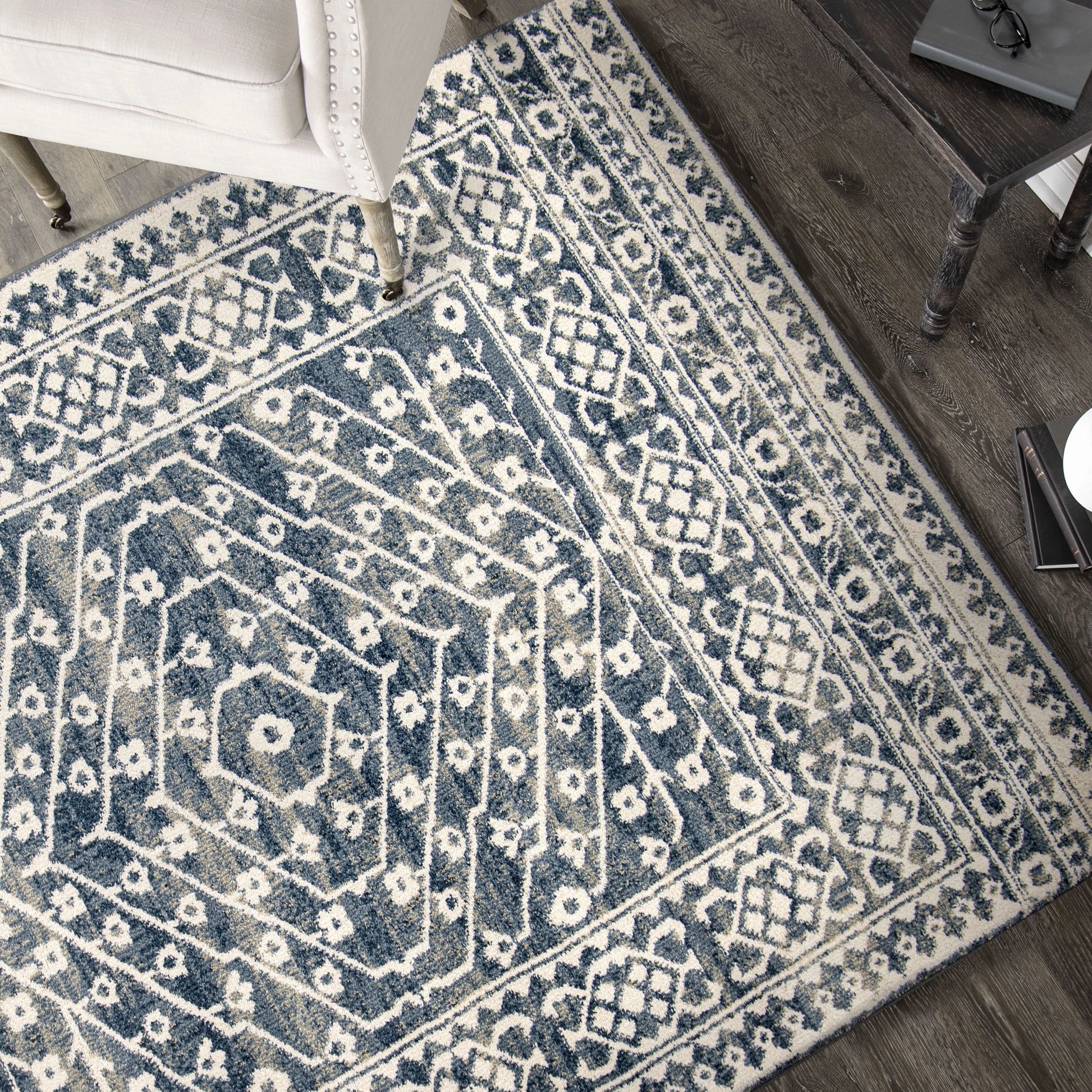My Texas House Delilah 5'3" X 7'6" Blue Geometric Area Rug