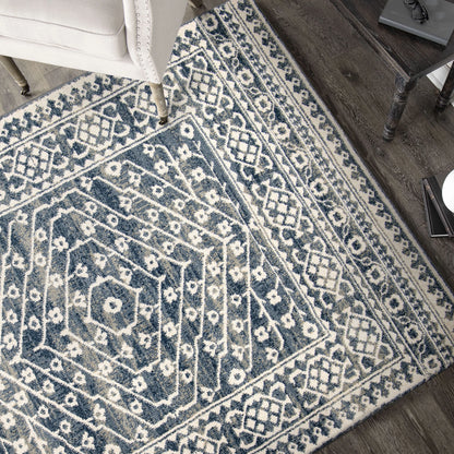 My Texas House Delilah 5'3" X 7'6" Blue Geometric Area Rug
