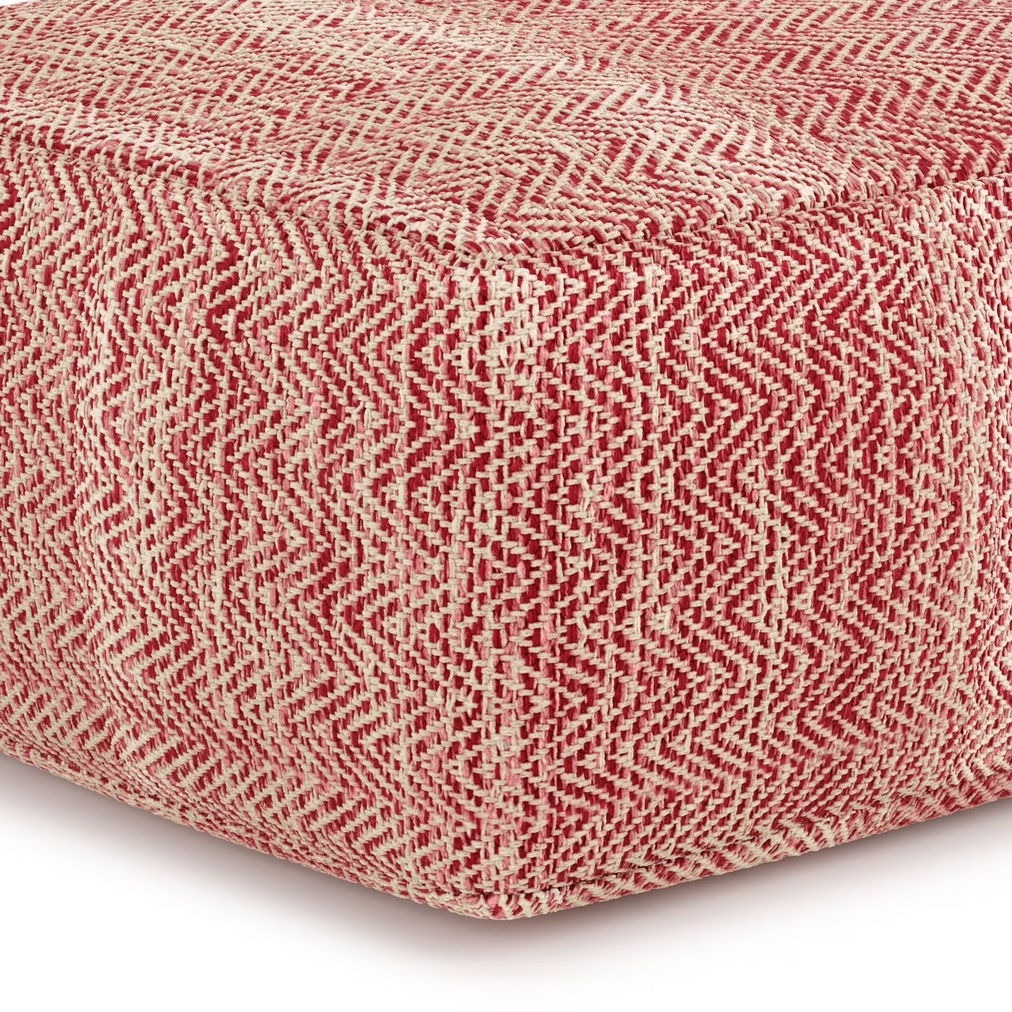WyndenHall Terri Square Pouf Patterned Grey Melange Casual,Transitional