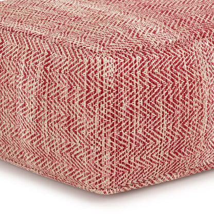 WyndenHall Terri Square Pouf Patterned Grey Melange Casual,Transitional
