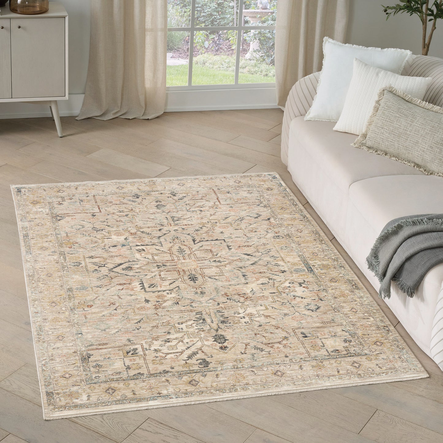 Nourison Antiqua Area Rug, Rose 5’3” x 7’6”