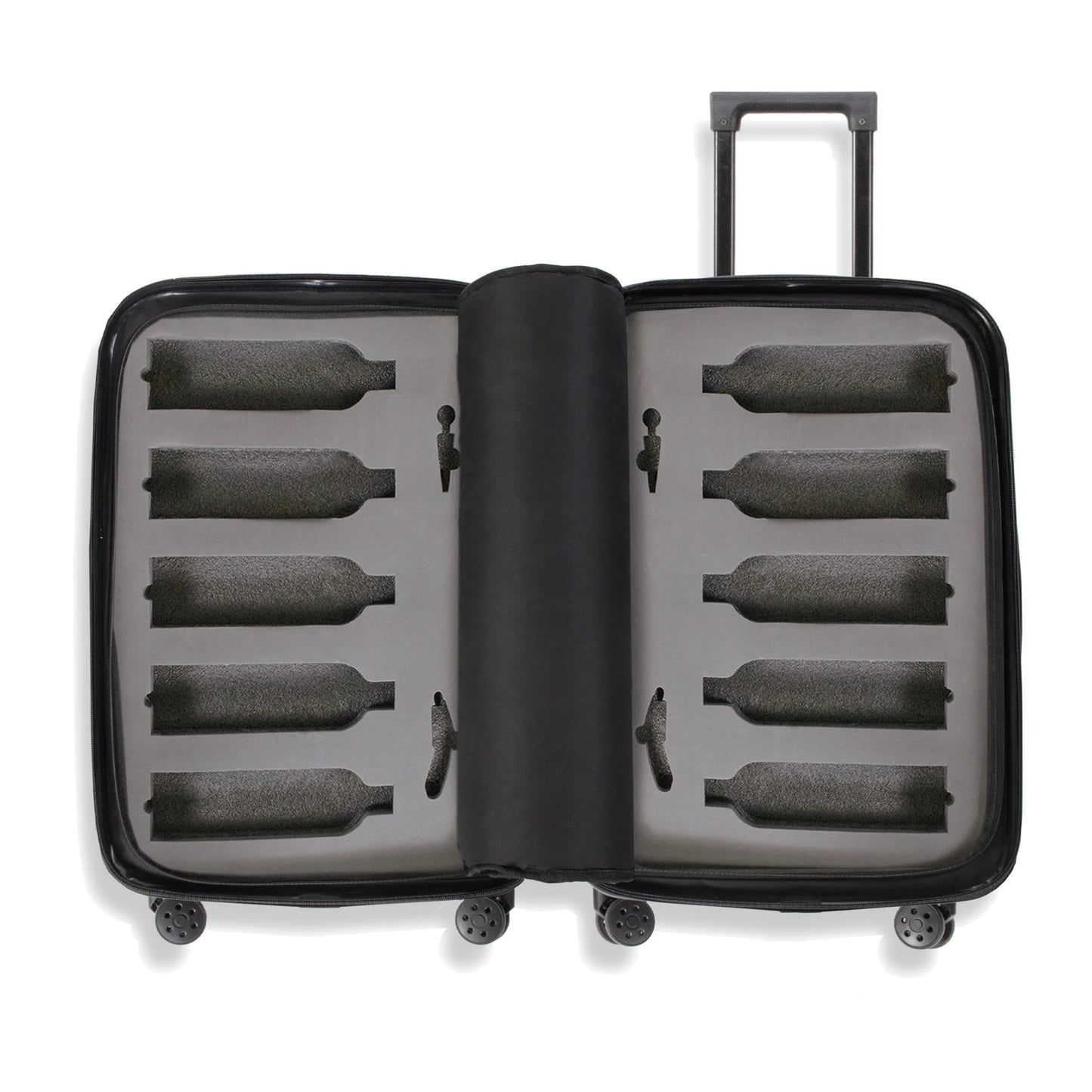 The Ten (10-Bottle) Wine Luggage, TSA Approved Anti-Theft Zipper, Lightweight Hard Shell Spinner Suitcase