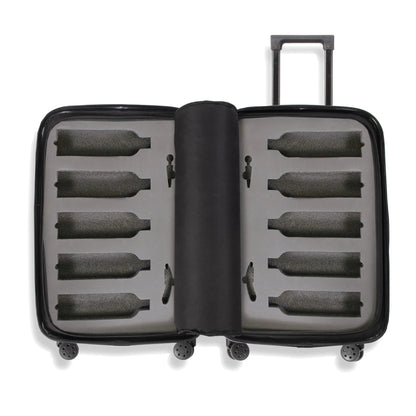 The Ten (10-Bottle) Wine Luggage, TSA Approved Anti-Theft Zipper, Lightweight Hard Shell Spinner Suitcase