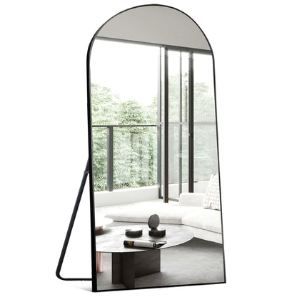 MAYEERTY 71"x32" Modern Aluminum Alloy Arch Full Length Floor Mirror Full Oversize Mirror,Black
