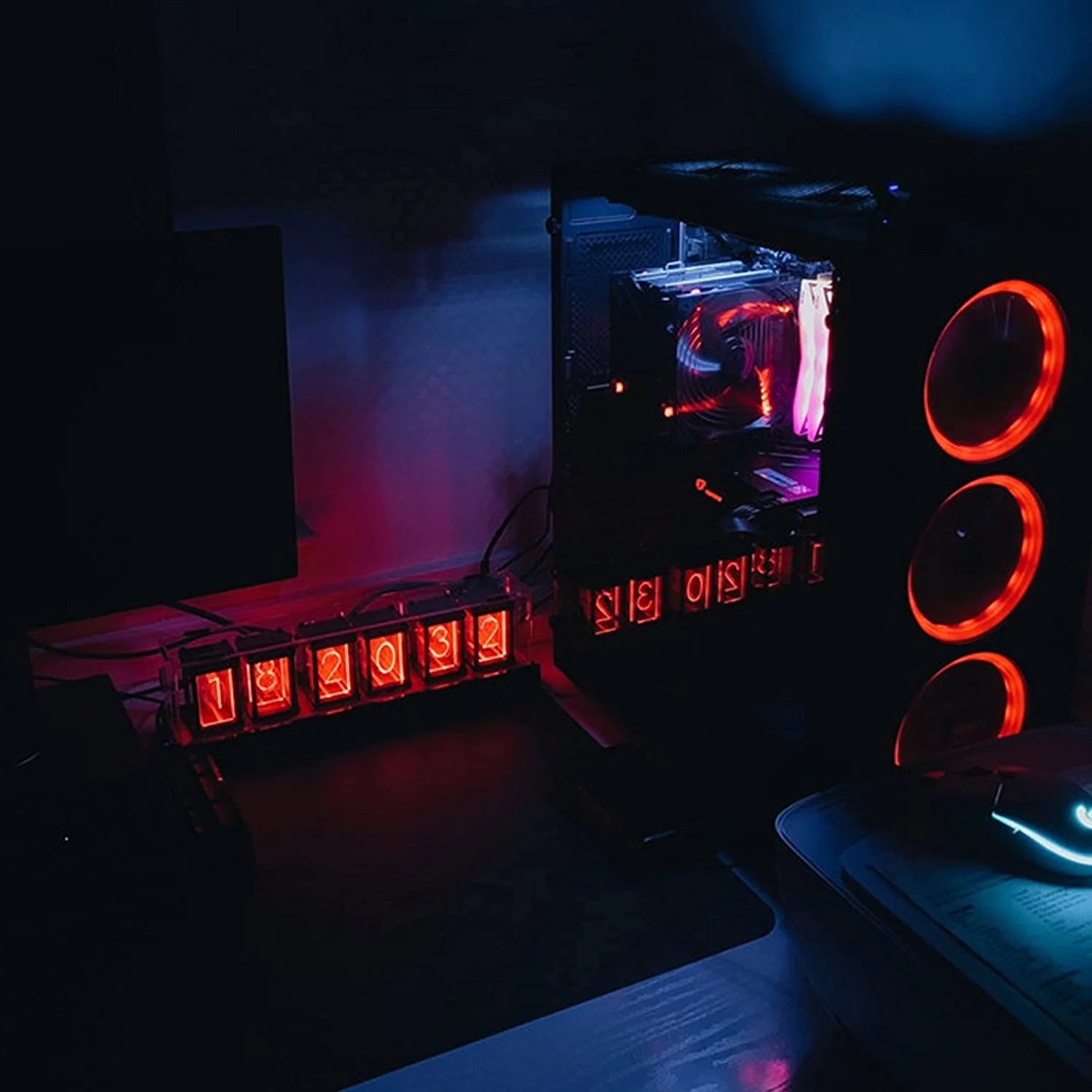 Nixie Tube Clock Electronic LED Glow mulation Retro Modern Wooden Alarm Clock USB Powered Home Decoration Gift