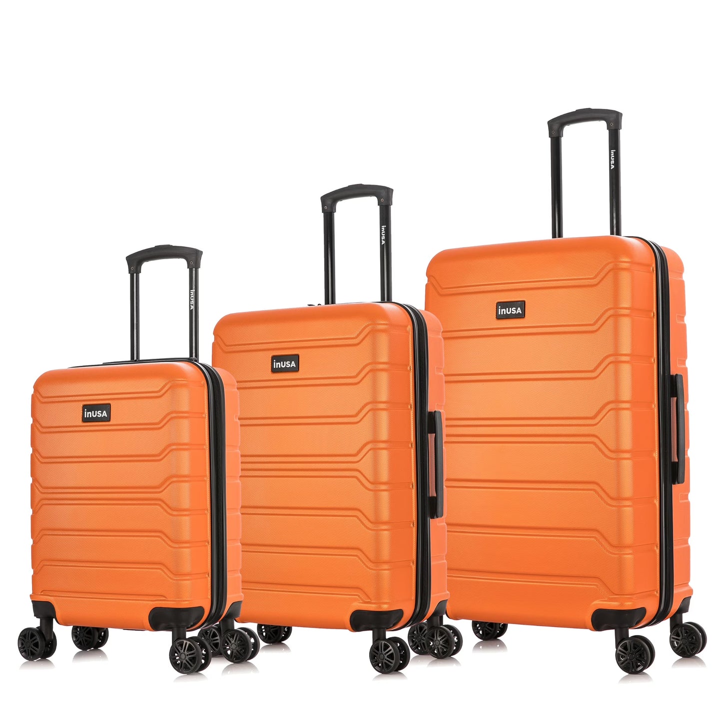 InUSA Trend 3-Piece Hardside Luggage Sets with Spinner Wheels, Handle, Trolley, (20"/24"/28"), Sand