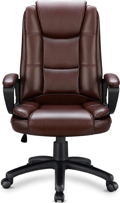 Waleaf Home Office Chair, 400LBS 8Hours Heavy Duty Design, Ergonomic High Back Cushion Lumbar Back Support, Computer Desk Chair, Big and Tall Chair, Adjustable Executive Leather Chair with Arms