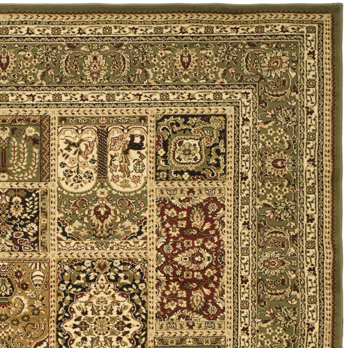 SAFAVIEH Lyndhurst Josephine Traditional Bordered Area Rug, Multi/Green, 9' x 12'