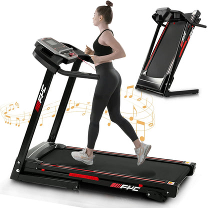 3.5HP 330 LBS Weight Foldable Electric Running Walking Machine with Bluetooth/APP for Home, Fitness Jogging Exercise, Easy Installation and Space Saver for Home Office Gym