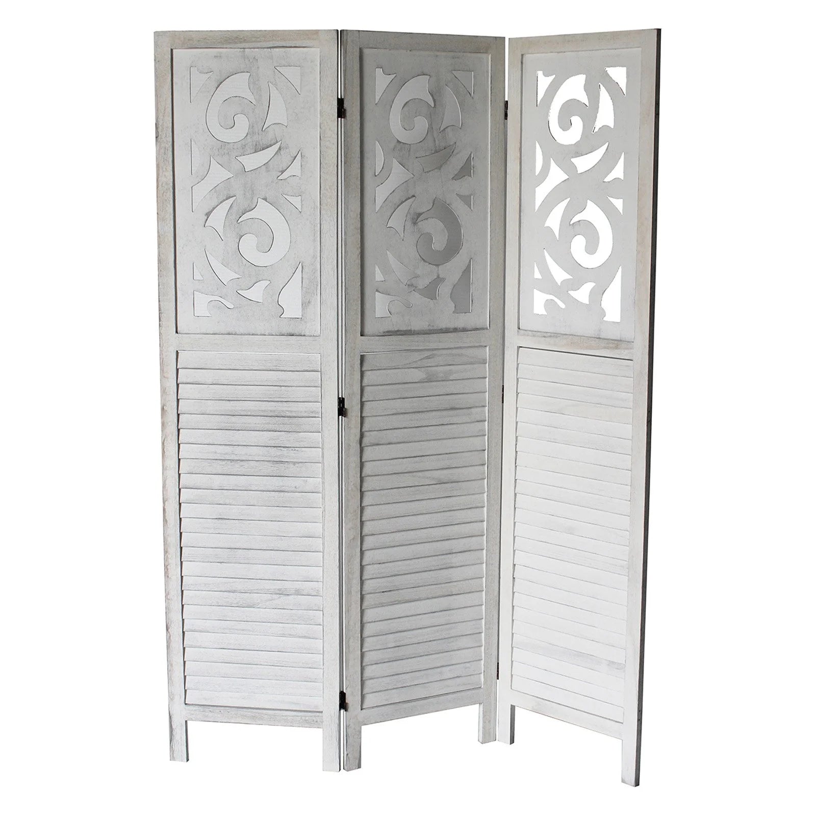 Milton Green Stars Grant 3-Panel Room Divider, Gray