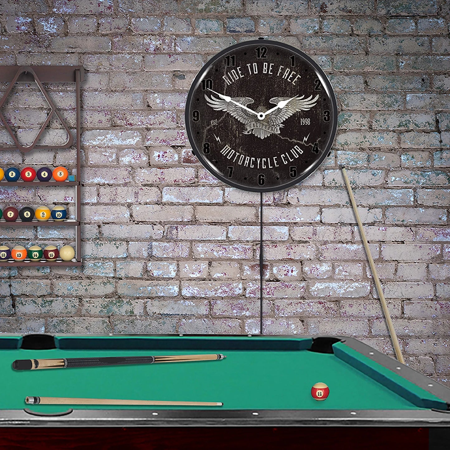 Collectable Sign and Clock Ride to be Free LED Lighted Premium Wall Clock