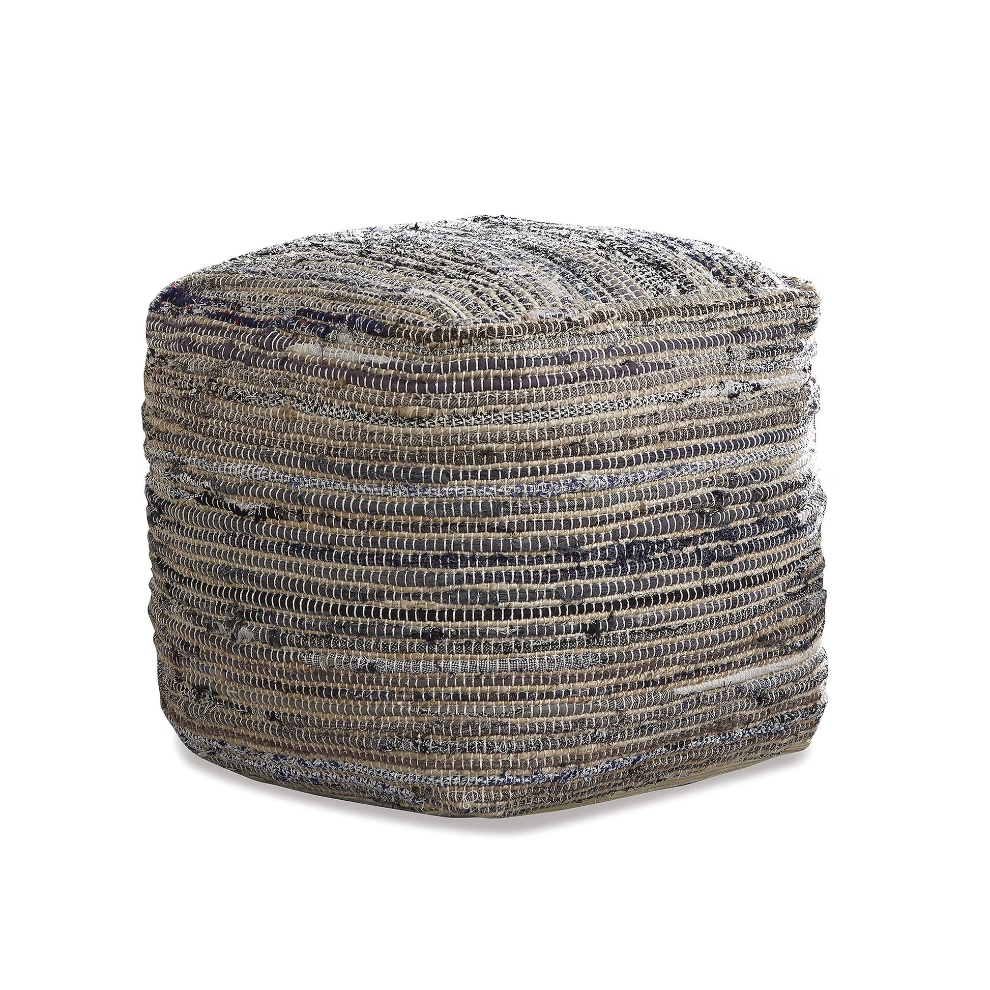 Signature Design by Ashley Contemporary Absalom Pouf Denim