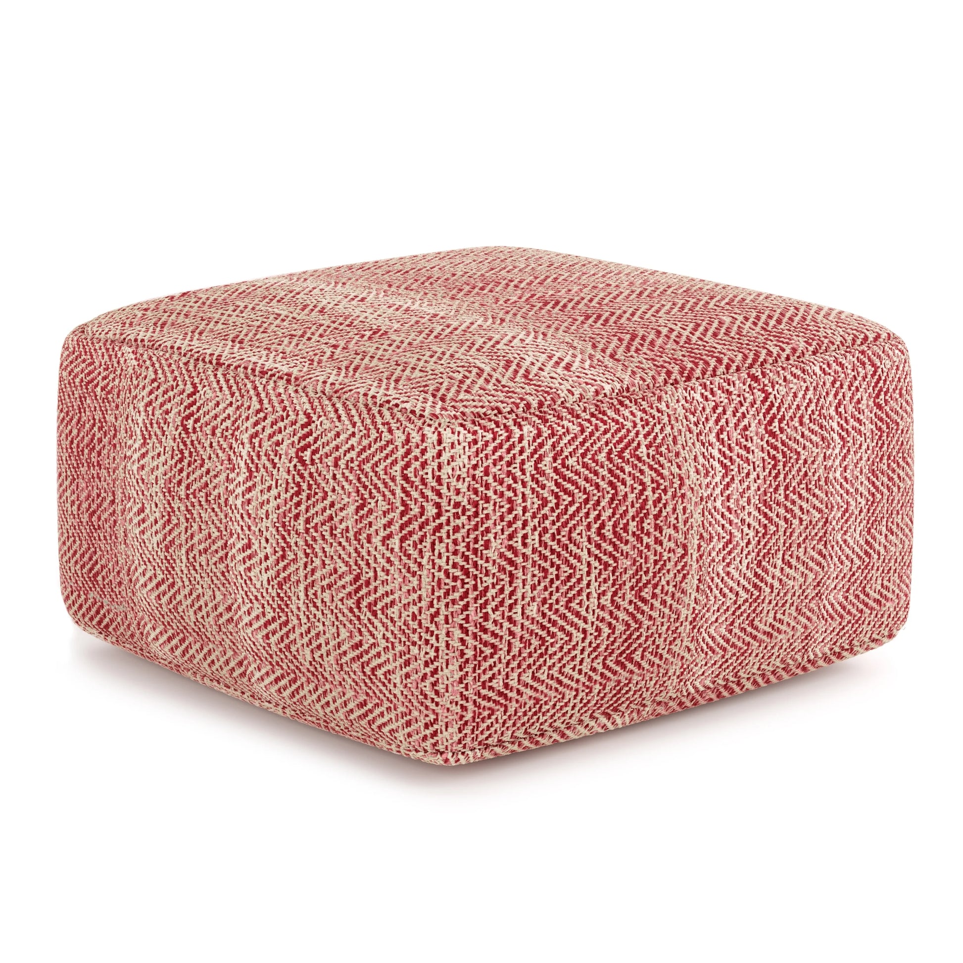 WyndenHall Terri Square Pouf Patterned Grey Melange Casual,Transitional
