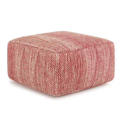 WyndenHall Terri Square Pouf Patterned Grey Melange Casual,Transitional