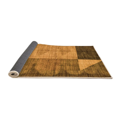 Ahgly Company Indoor Rectangle Abstract Orange Modern Area Rugs, 5' x 7'
