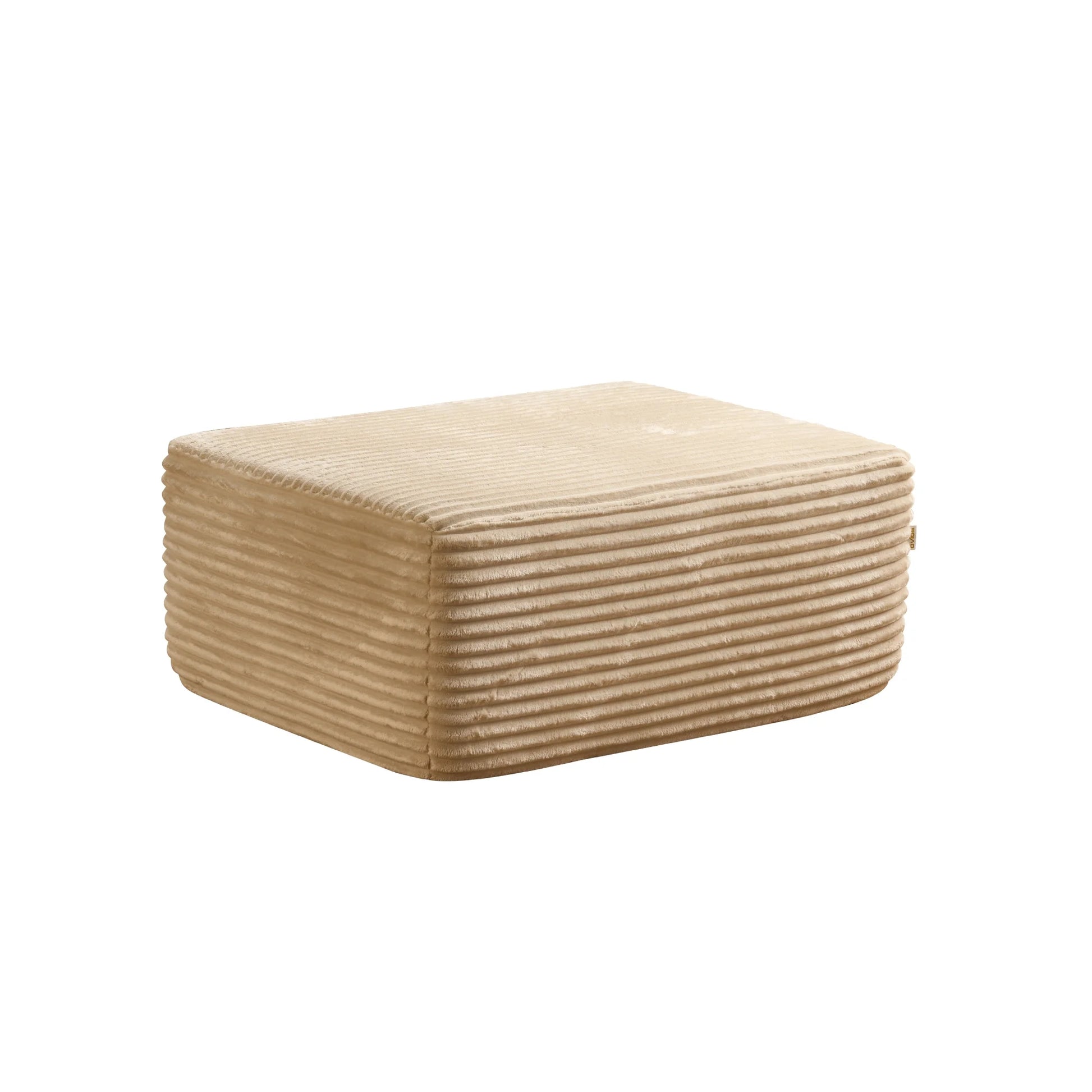 Ovios Oversized Ottoman Footrest for Sofa Large Plush Corduroy Pouf Ottoman Coffee Table Rectangle Floor Bench Extra Seating for Living Room, No Assembly, Beige