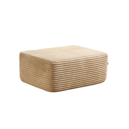 Ovios Oversized Ottoman Footrest for Sofa Large Plush Corduroy Pouf Ottoman Coffee Table Rectangle Floor Bench Extra Seating for Living Room, No Assembly, Beige