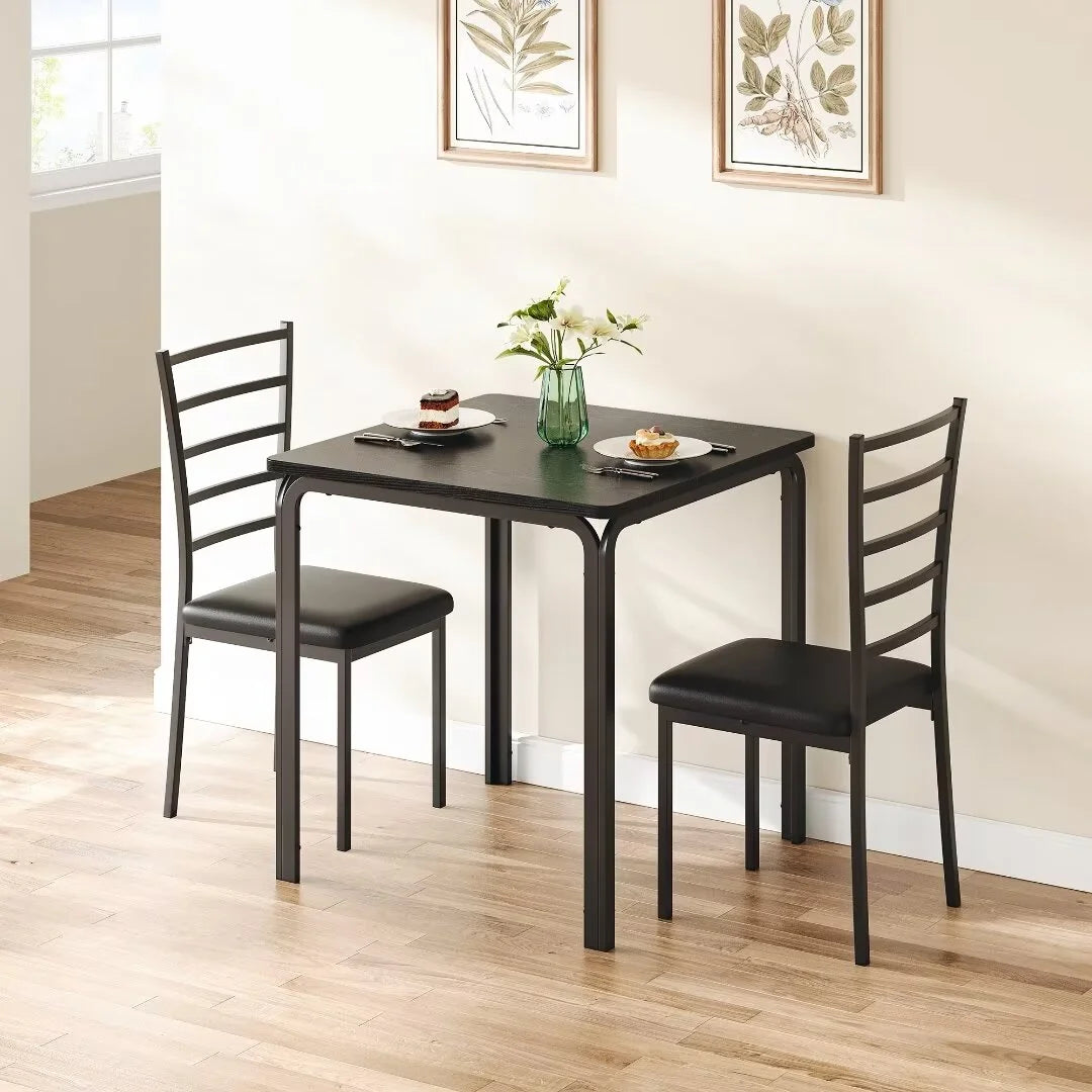 Dining Table for 2, Small Square kitchen Dining Tables Set,Space Saving Wood Accent Furniture for Apartment,Home Office, Gray