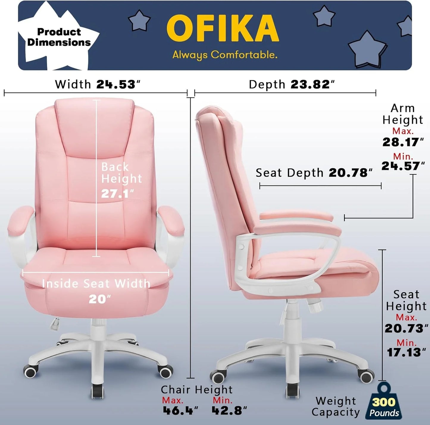 Bossin Big and Tall Home Office Computer chair for Adults, High Back Desk Chair for Heavy Duty 400 LBS