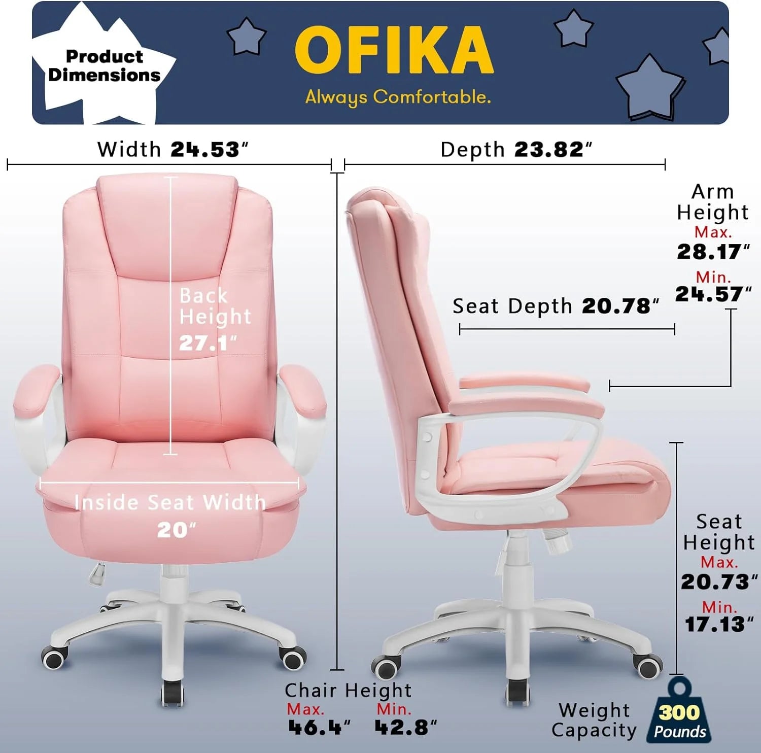 Bossin Big and Tall Home Office Computer chair for Adults, High Back Desk Chair for Heavy Duty 400 LBS